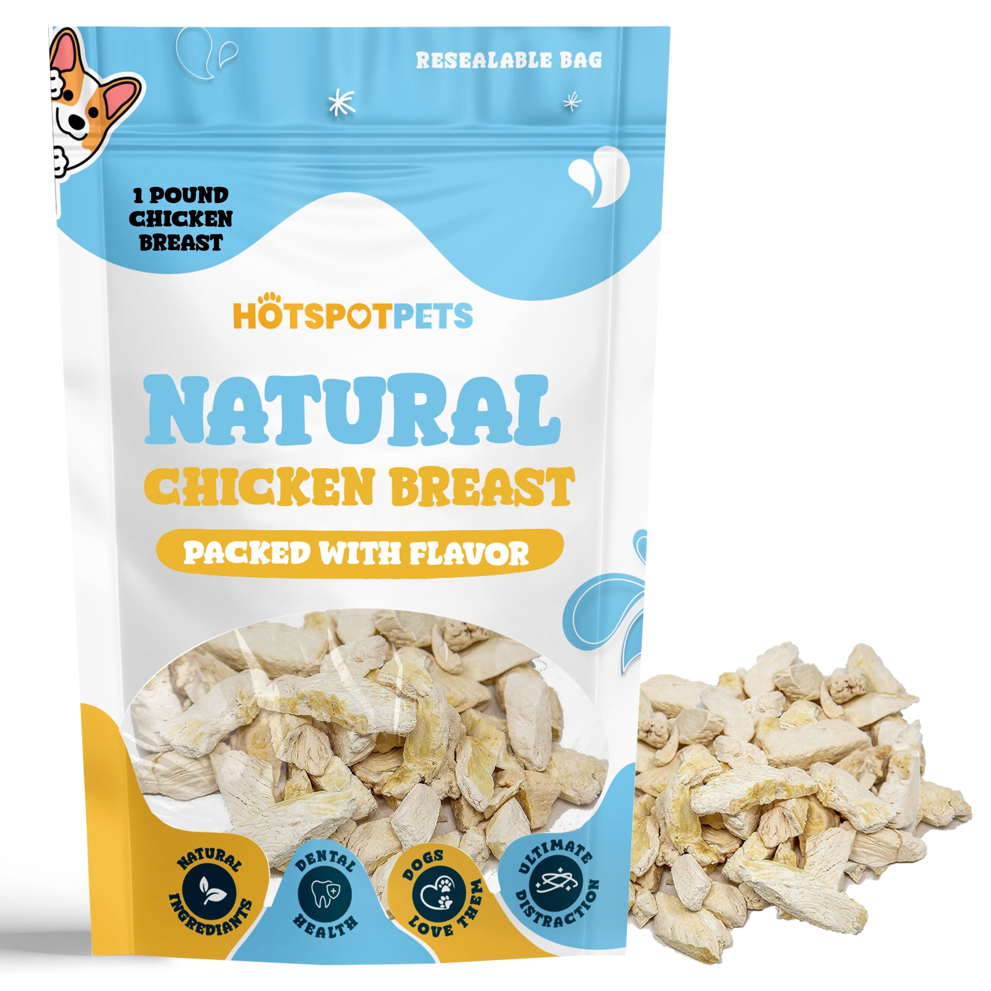 Freeze Dried Chicken Breast Treats for Dogs & Cats