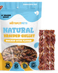 12" Braided Beef Esophagus Gullet Treats for Large & Extra Large Dogs