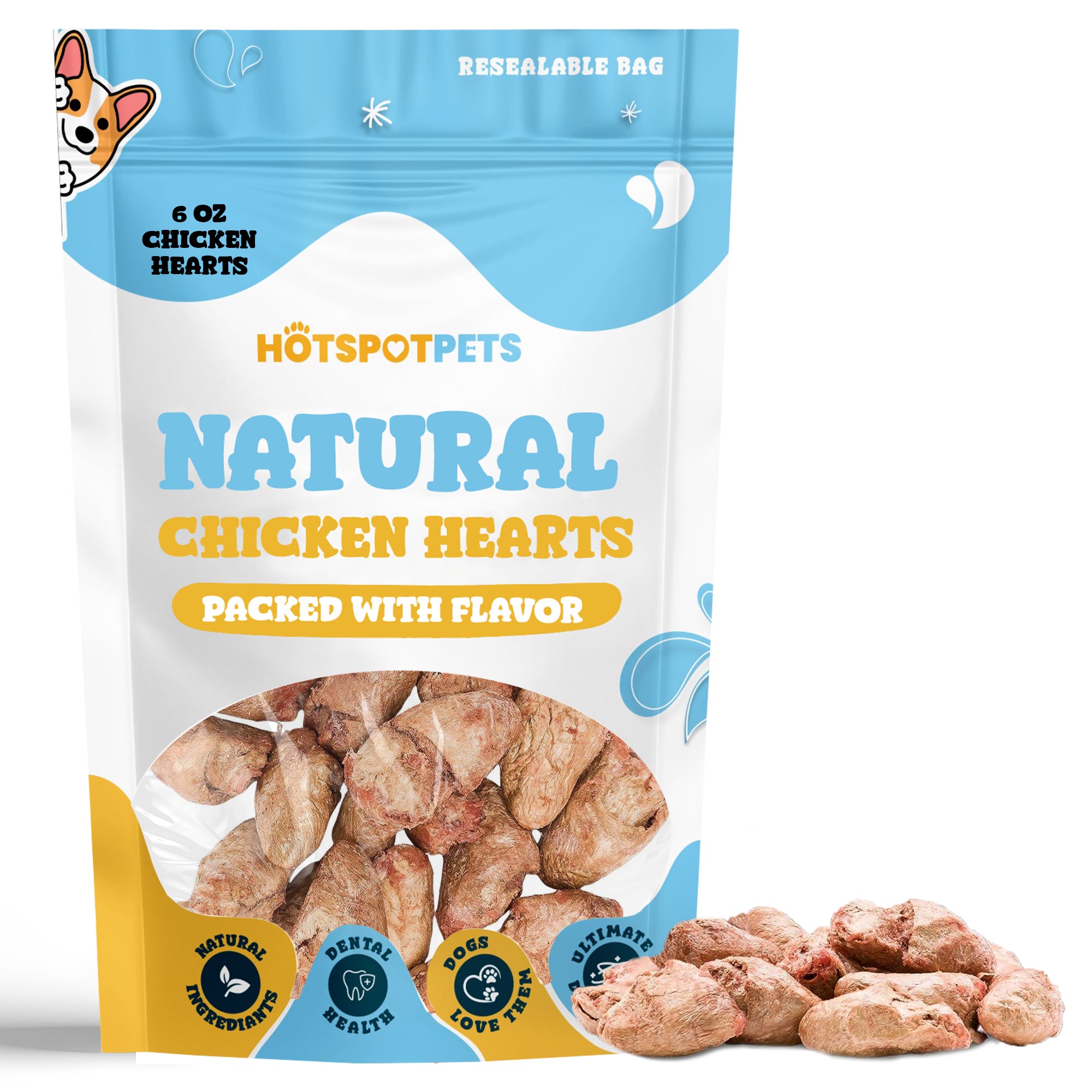 Freeze Dried Chicken Hearts for Cats & Dogs: Hotspot Pets