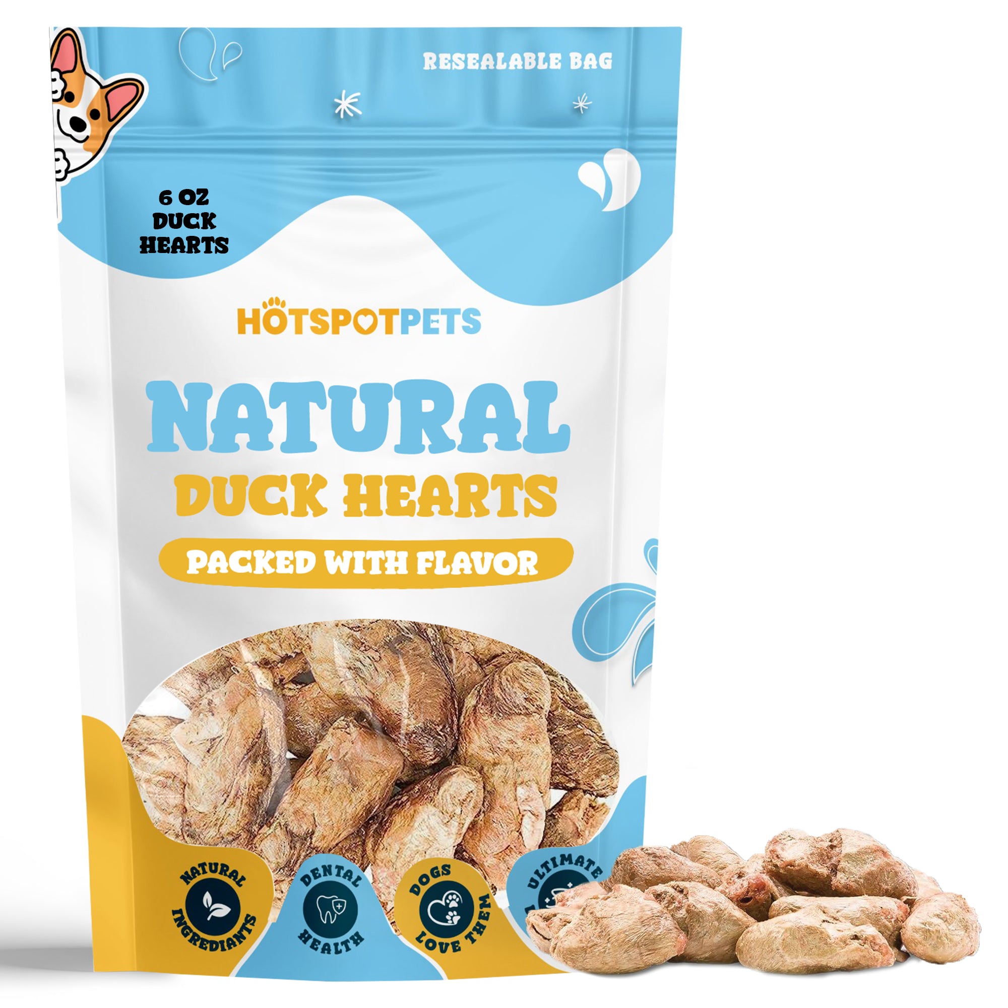 Freeze Dried Duck Hearts for Cats & Dogs: Hotspot Pets