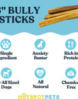 6" Standard Bully Sticks for Small & Medium Dogs