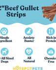 12" Beef Esophagus Gullet Treats for Large & Extra Large Dogs