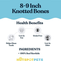 9" Inch Knotted Rawhide Bones for Large Dogs