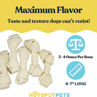 6" to 7 Inch Knotted Rawhide Bones