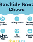 8" Rawhide Rolls for Medium & Large Dogs