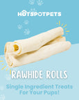 8" Rawhide Rolls for Medium & Large Dogs
