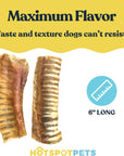 6" Split Beef Trachea Strips for Small & Medium Dogs