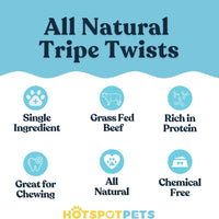 6" Inch Beef Tripe Twists for Small & Medium Dogs