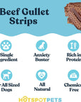 6" Beef Esophagus Gullet Treats for Small & Medium Dogs
