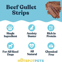 6" Beef Esophagus Gullet Treats for Small & Medium Dogs