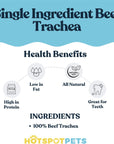 6" Split Beef Trachea Strips for Small & Medium Dogs