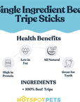 6" Inch Beef Tripe Twists for Small & Medium Dogs