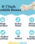 6" to 7 Inch Knotted Rawhide Bones