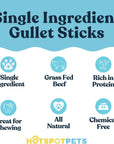 6" Beef Esophagus Gullet Sticks for Small & Medium Dogs
