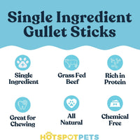 6" Beef Esophagus Gullet Sticks for Small & Medium Dogs