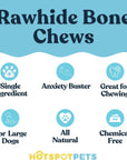 9" Inch Knotted Rawhide Bones for Large Dogs
