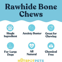 9" Inch Knotted Rawhide Bones for Large Dogs