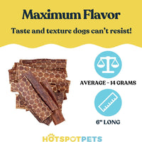 6" Beef Esophagus Gullet Treats for Small & Medium Dogs