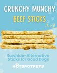 6" Rawhide Alternative Beef or Chicken Flavored Sticks for Small & Medium Dogs