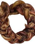 4" Braided Bully Stick Rings for Small, Medium & Large Dogs - Aggressive Chewers