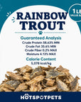 hotspot pets Freeze Dried Rainbow Trout Treats for Cats & Dogs - Made in USA (1 Pound Value Bag) Single Ingredient, High Protein, All Natural, Grain-Free - Perfect for Training, Topper or Snack