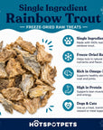 hotspot pets Freeze Dried Rainbow Trout Treats for Cats & Dogs - Made in USA (1 Pound Value Bag) Single Ingredient, High Protein, All Natural, Grain-Free - Perfect for Training, Topper or Snack