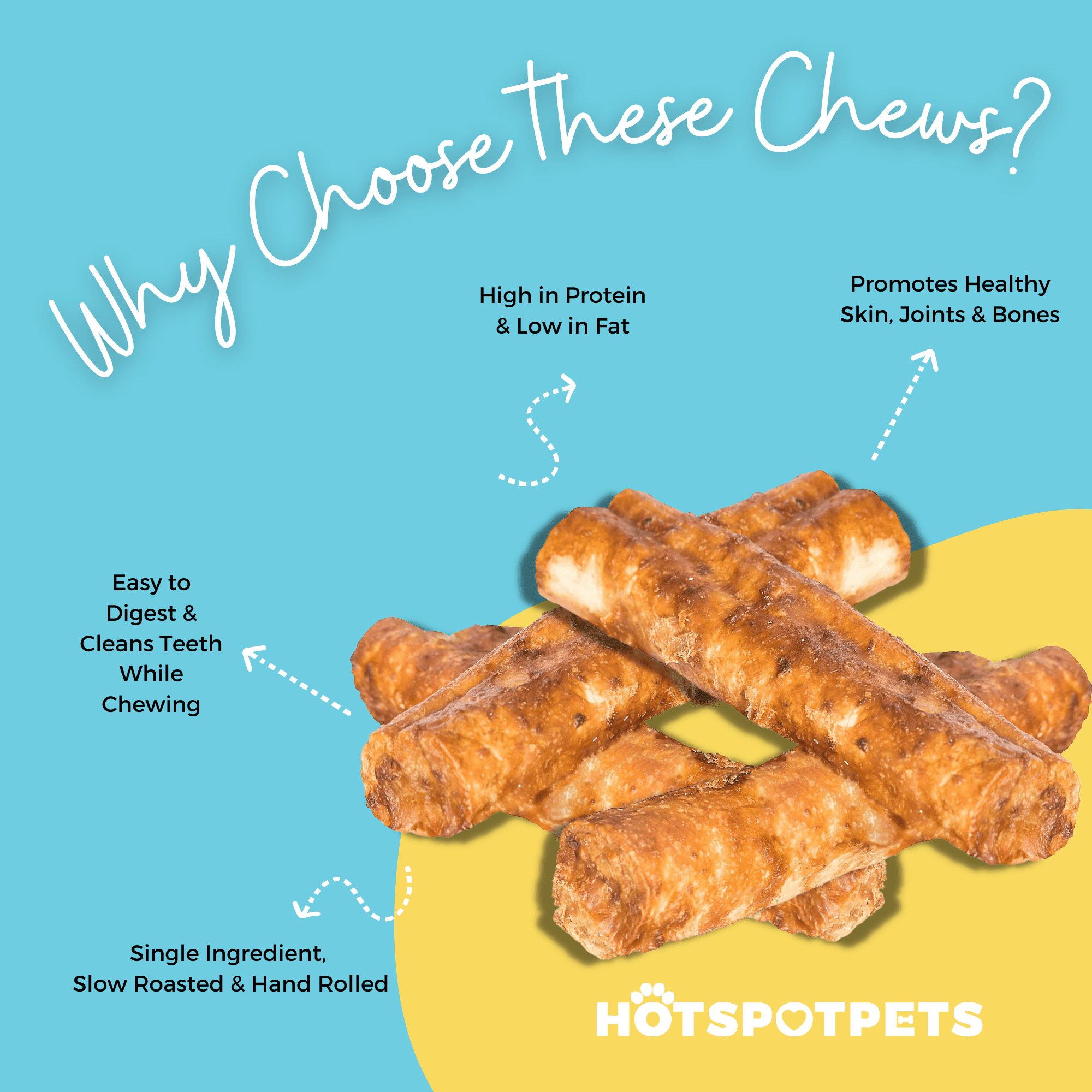 10" Beef Collagen Rolls for Large & Extra Large Dogs | Collagen Chews at HotSpot Pets