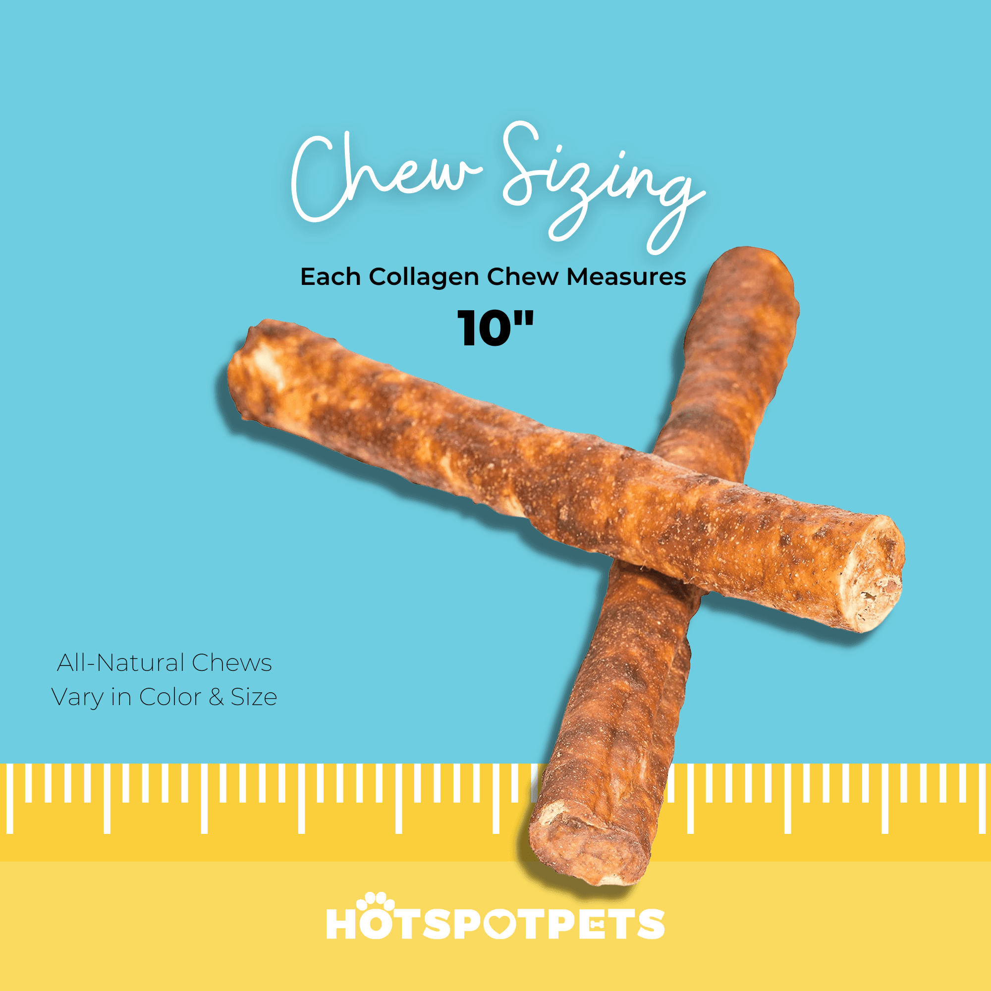 10" Beef Collagen Rolls for Large & Extra Large Dogs | Collagen Chews at HotSpot Pets