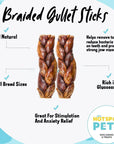 12" Braided Beef Esophagus Gullet Treats for Large & Extra Large Dogs | Gullet Chews at HotSpot Pets