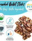 12" Braided Beef Esophagus Gullet Treats for Large & Extra Large Dogs | Gullet Chews at HotSpot Pets