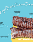 12" Whole Beef Trachea Tube Chews for Large & X-Large Dogs | Trachea Chews at HotSpot Pets