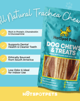 12" Whole Beef Trachea Tube Chews for Large & X-Large Dogs | Trachea Chews at HotSpot Pets