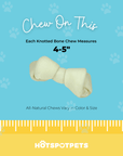 4" Knotted Rawhide Bones for Small Dogs | Rawhide Chews at HotSpot Pets