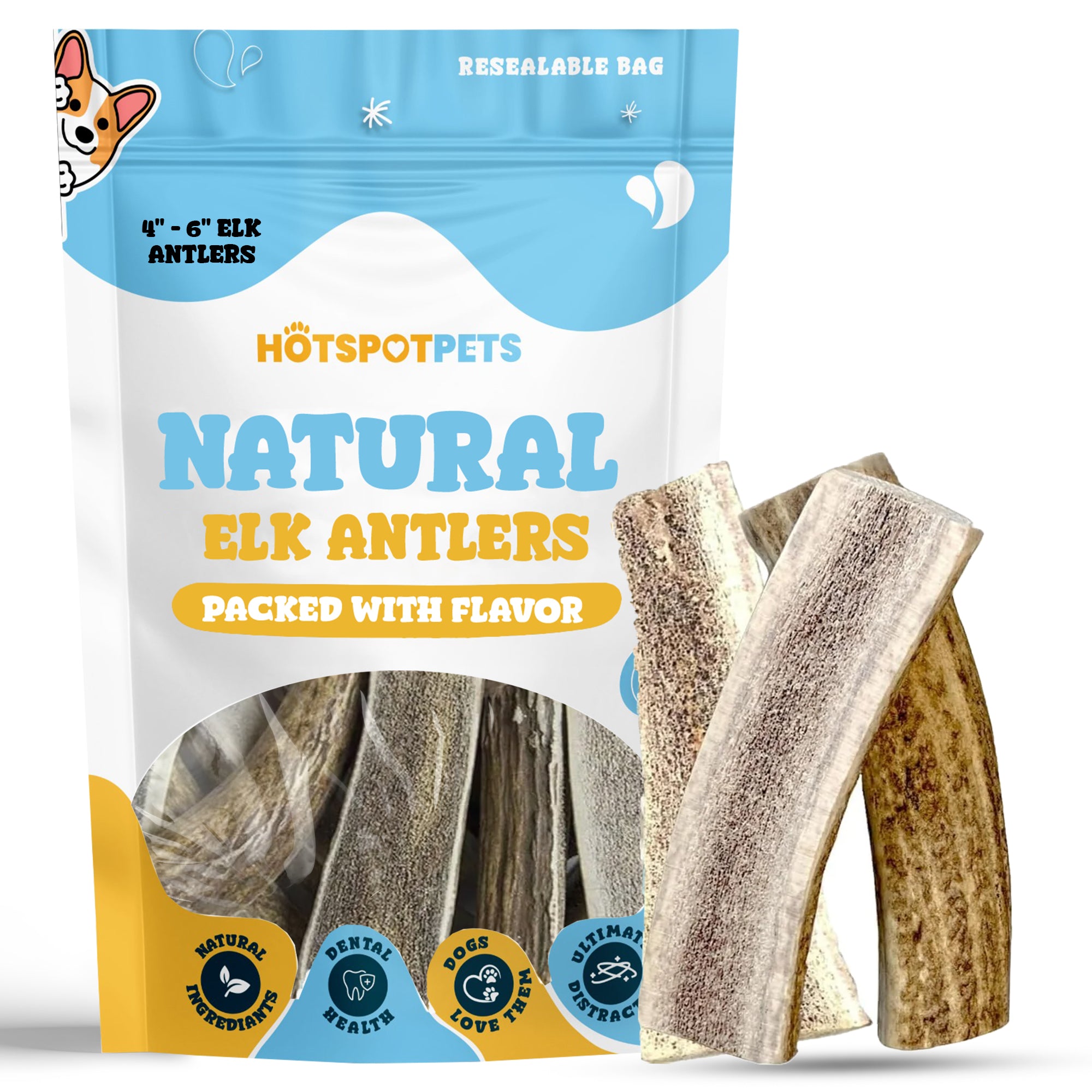 Split Elk Antlers for Medium Dogs