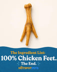 hotspot pets Dehydrated Chicken Feet Dog Treats (25 Count) Single Ingredient Dog Chews, All Natural Long Lasting Snack Sticks for Small & Large Dogs
