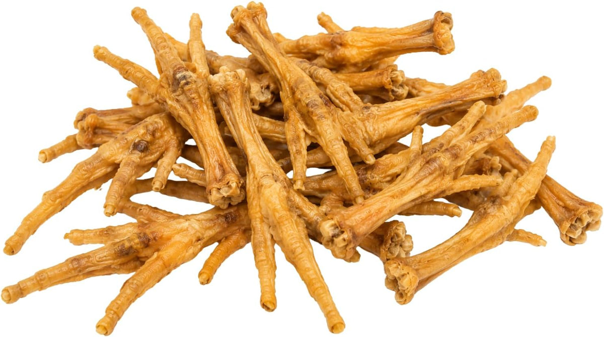 hotspot pets Dehydrated Chicken Feet Dog Treats (25 Count) Single Ingredient Dog Chews, All Natural Long Lasting Snack Sticks for Small &amp; Large Dogs