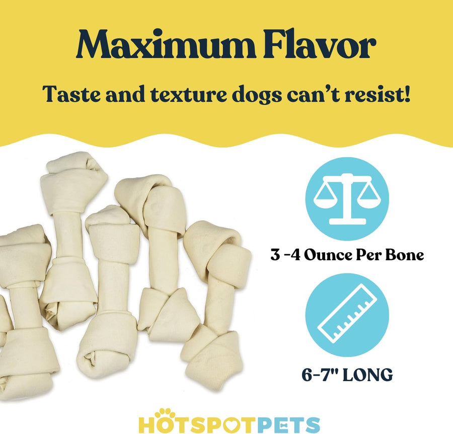 6" to 7 Inch Knotted Rawhide Bones