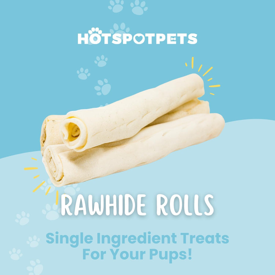 8" Rawhide Rolls for Medium & Large Dogs