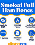hotspot pets All Natural Pork Femur Bones for Dogs (6''- 8'') Made in USA