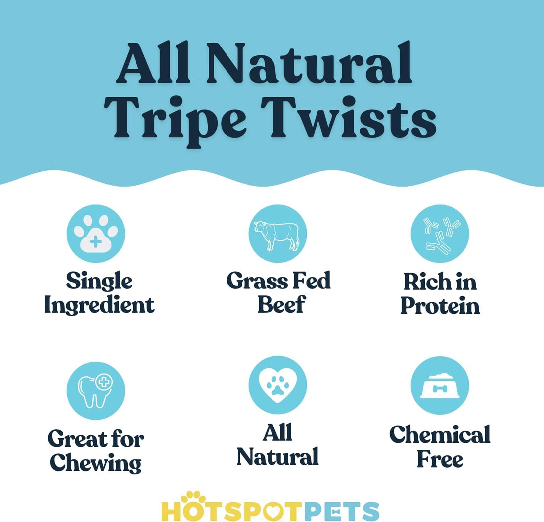 6" Inch Beef Tripe Twists for Small & Medium Dogs