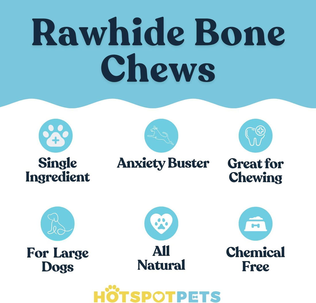 9" Inch Knotted Rawhide Bones for Large Dogs