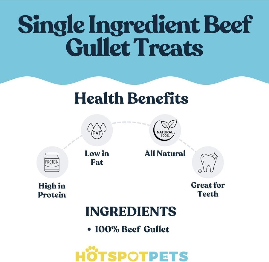 6" Beef Esophagus Gullet Sticks for Small & Medium Dogs