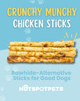 6" Rawhide Alternative Chicken or Beef Flavored Sticks for Small & Medium Dogs