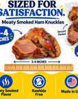 hotspot pets Smoked Ham Knuckles Bone Dog Treat, Made in USA - 3 Pack