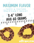 4" Braided Bully Stick Rings for Small, Medium & Large Dogs - Aggressive Chewers