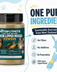 Green Lipped Mussel for Dogs and Cats, 75 Grams (250 Servings) 100% New Zealand Green Lipped Mussels for Hip & Joints, Helps with Arthritis, Joint Pain Relief