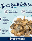 hotspot pets Freeze Dried Rainbow Trout Treats for Cats & Dogs - Made in USA (1 Pound Value Bag) Single Ingredient, High Protein, All Natural, Grain-Free - Perfect for Training, Topper or Snack