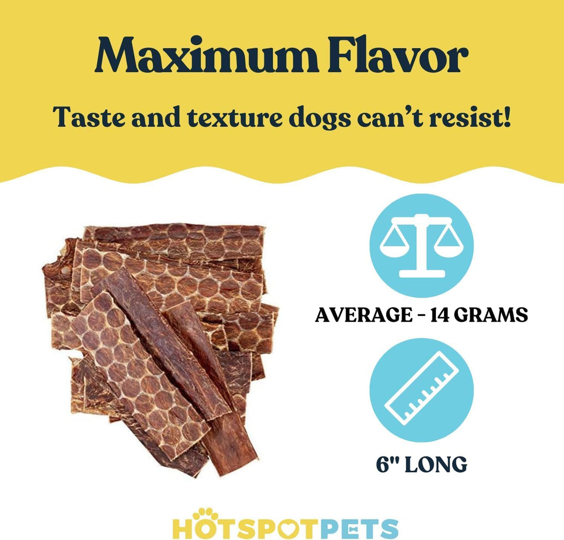 6" Beef Esophagus Gullet Treats for Small & Medium Dogs