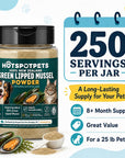 Green Lipped Mussel for Dogs and Cats, 75 Grams (250 Servings) 100% New Zealand Green Lipped Mussels for Hip & Joints, Helps with Arthritis, Joint Pain Relief