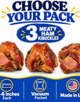 hotspot pets Smoked Ham Knuckles Bone Dog Treat, Made in USA - 3 Pack